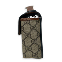 Padlock Brown Crossbody Bag in Coated Canvas, Gold hardware