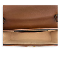 Padlock Brown Crossbody Bag in Coated Canvas, Gold hardware