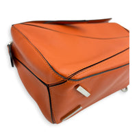 Puzzle Top Handle Bag Small Orange in Calfskin, Silver hardware