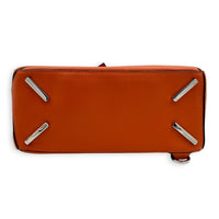 Puzzle Top Handle Bag Small Orange in Calfskin, Silver hardware