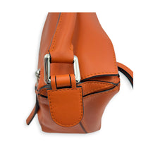 Puzzle Top Handle Bag Small Orange in Calfskin, Silver hardware