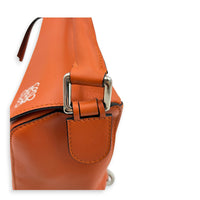 Puzzle Top Handle Bag Small Orange in Calfskin, Silver hardware
