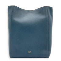 Sangle Blue Bucket Bag in Calfskin, Gold hardware