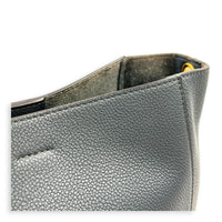 Sangle Blue Bucket Bag in Calfskin, Gold hardware