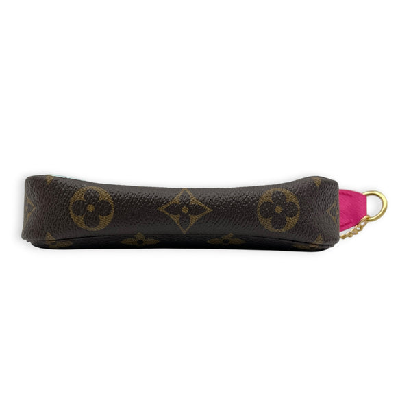 Mini Pochette Accessoires Pouch Fuchsia in Monogram Coated Canvas, Gold hardware