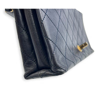 CC Quilted Chain Blue Shoulder Bag in Calfskin, Gold hardware