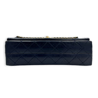 CC Quilted Chain Blue Shoulder Bag in Calfskin, Gold hardware