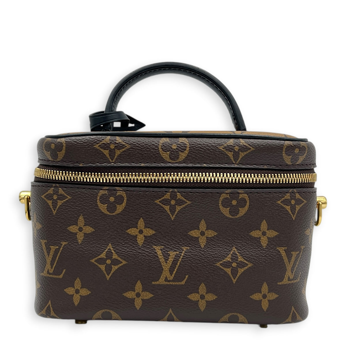 Vanity Monogram Top Handle Bag in Monogram Coated Canvas, Gold hardware