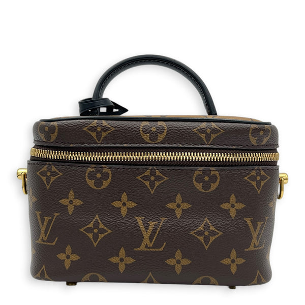 Vanity Monogram Top Handle Bag in Monogram Coated Canvas, Gold hardware