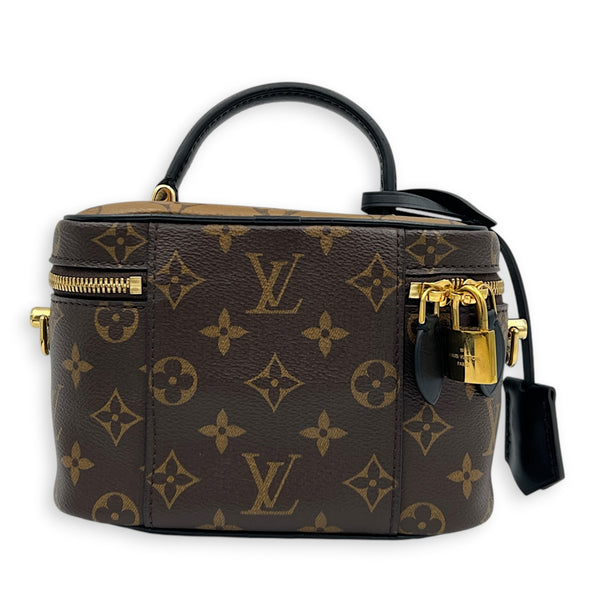 Vanity Monogram Top Handle Bag in Monogram Coated Canvas, Gold hardware