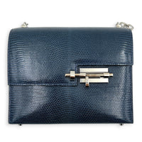 Verrou Bleu De Malte in Lizard Varanus Niloticus, Gold hardware