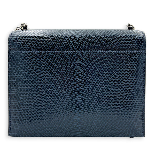 Verrou Bleu De Malte in Lizard Varanus Niloticus, Gold hardware