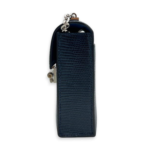 Verrou Bleu De Malte in Lizard Varanus Niloticus, Gold hardware
