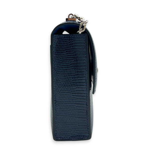 Verrou Bleu De Malte in Lizard Varanus Niloticus, Gold hardware