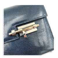 Verrou Bleu De Malte in Lizard Varanus Niloticus, Gold hardware