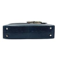 Verrou Bleu De Malte in Lizard Varanus Niloticus, Gold hardware