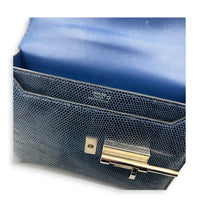 Verrou Bleu De Malte in Lizard Varanus Niloticus, Gold hardware