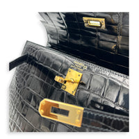 Kelly Noir in Shiny Niloticus, Gold hardware