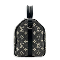 Speedy Bandouliere Top Handle Bag 25 Grey in Denim, Silver hardware