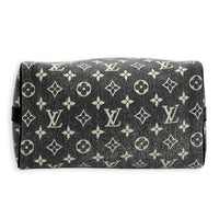 Speedy Bandouliere Top Handle Bag 25 Grey in Denim, Silver hardware