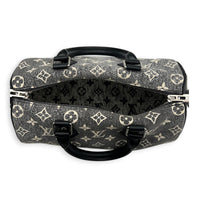 Speedy Bandouliere Top Handle Bag 25 Grey in Denim, Silver hardware