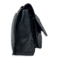 Niki Medium Black Shoulder Bag in Calfskin, Monochrome hardware