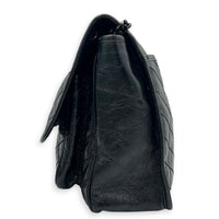 Niki Medium Black Shoulder Bag in Calfskin, Monochrome hardware