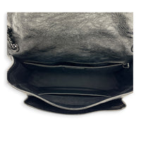 Niki Medium Black Shoulder Bag in Calfskin, Monochrome hardware