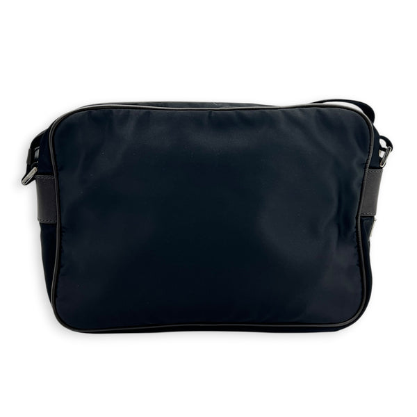 Re-Nylon Crossbody Bag Nero in Nylon, Silver hardware