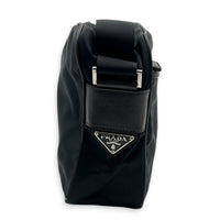 Re-Nylon Crossbody Bag Nero in Nylon, Silver hardware