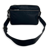 Re-Nylon Crossbody Bag Nero in Nylon, Silver hardware