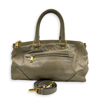 Vitello Daino Phenix Beige Top Handle Bag in Vitello Shine, Gold hardware