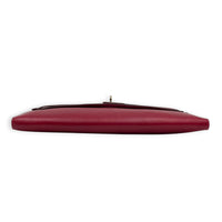 Kelly Cut Bi-Color Rubis/Rose Shocking Clutch in Tadelakt, Palladium hardware