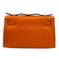 Kelly Pochette Orange H Top Handle Bag in Swift, Palladium hardware