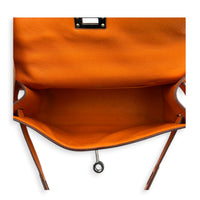 Kelly Pochette Orange H Top Handle Bag in Swift, Palladium hardware