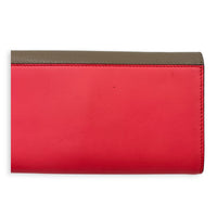 FF Diamonds Continental Grey/Pink Wallet On Chain in Calfskin, Silver hardware