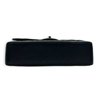 Classic Double Flap Shoulder Bag Medium Black in Caviar Leather, Silver hardware