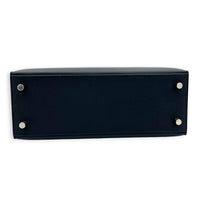 Sellier Kelly 25 Noir Top Handle Bag in Epsom, Palladium hardware