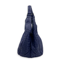 Campana Shoulder Bag Purple in Intrecciato Leather, Gunmetal hardware