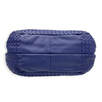 Campana Shoulder Bag Purple in Intrecciato Leather, Gunmetal hardware