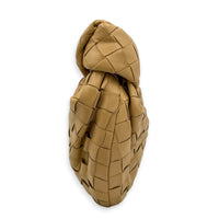 Jodie Camel Shoulder Bag in Intrecciato Leather, Gold hardware