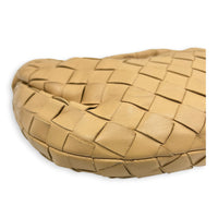 Jodie Camel Shoulder Bag in Intrecciato Leather, Gold hardware