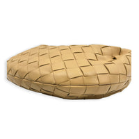 Jodie Camel Shoulder Bag in Intrecciato Leather, Gold hardware