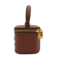 Triomphe Mini Brown Vanity Bag in Calfskin, Gold hardware