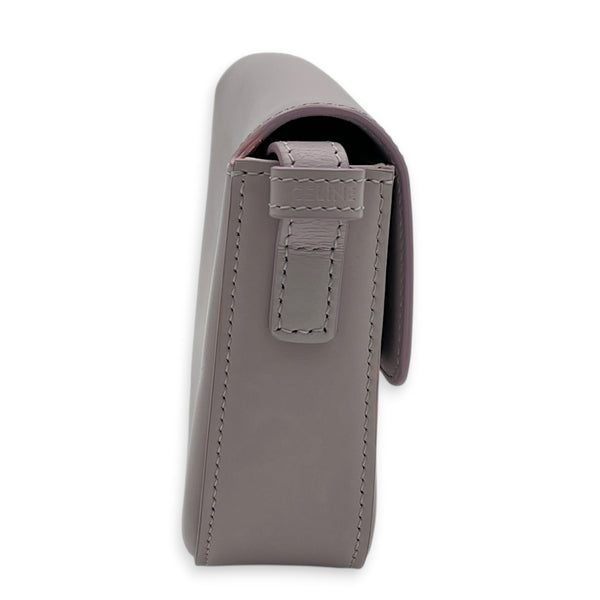 Triomphe Claude Purple Shoulder Bag in Calfskin, Gold hardware