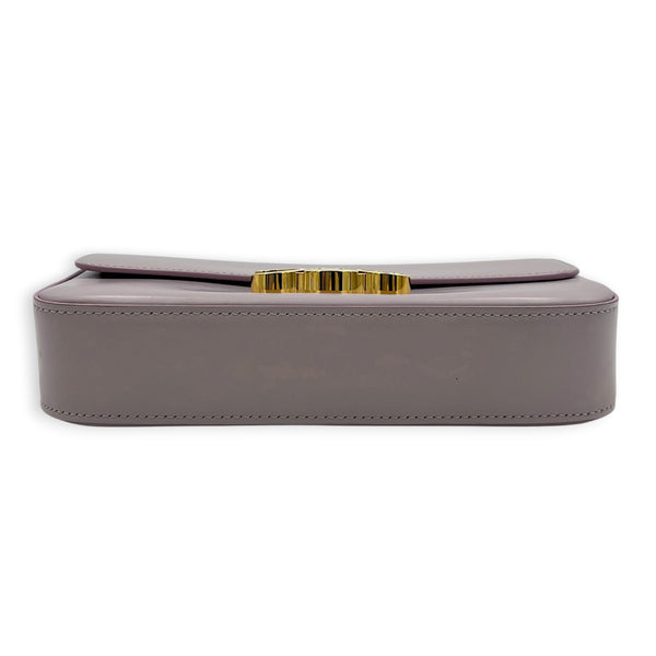 Triomphe Claude Purple Shoulder Bag in Calfskin, Gold hardware