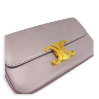 Triomphe Claude Purple Shoulder Bag in Calfskin, Gold hardware