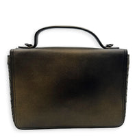 Intrecciato Gold Shoulder Bag in Lambskin, Gunmetal hardware