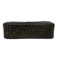 Intrecciato Gold Shoulder Bag in Lambskin, Gunmetal hardware