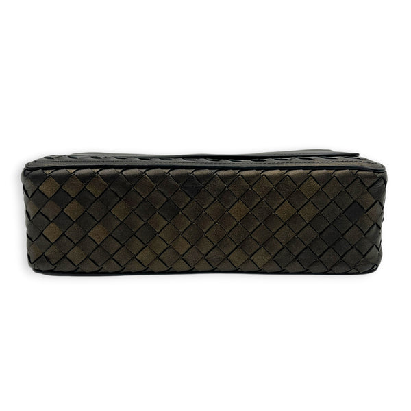Intrecciato Gold Shoulder Bag in Lambskin, Gunmetal hardware
